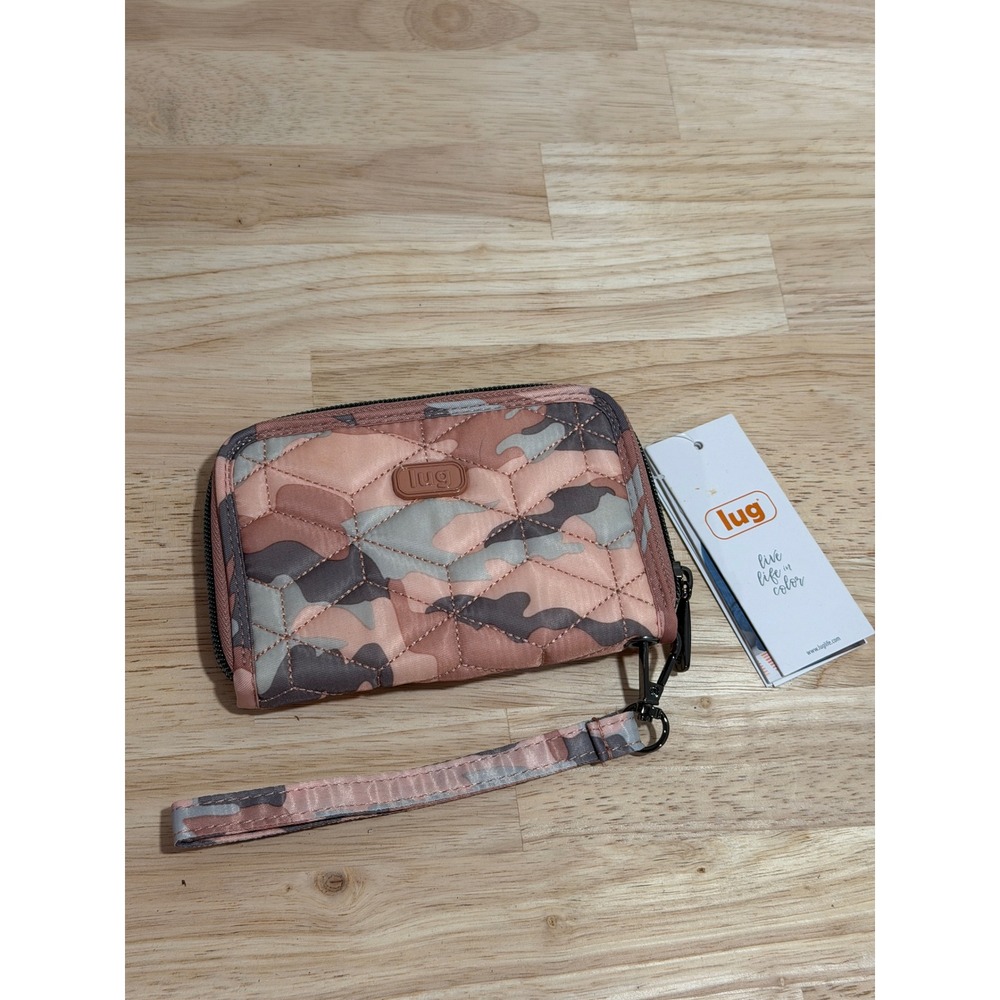 Lug Rodeo Wallet Wristlet Zipper Camo Pink Gray Women Accessories
